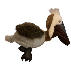 Rare Vintage Plush Pelican 12" by Fiesta Brown Grey Stuffed Bird Animal Toy